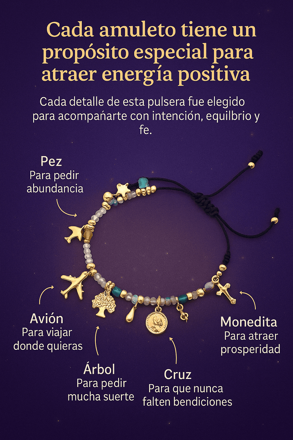 PULSERA DE AMULETOS Y DESEOS