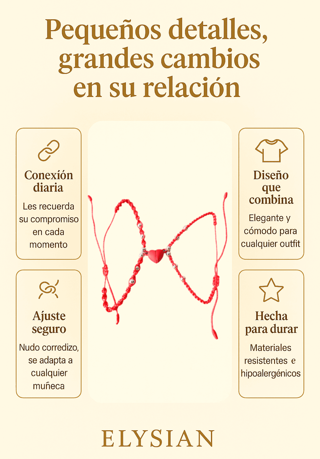 PULSERAS CORAZÓN IMANTADO (PAR)